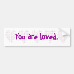 Hart - pointillisme. Je bent geliefd, bumper stick Bumpersticker