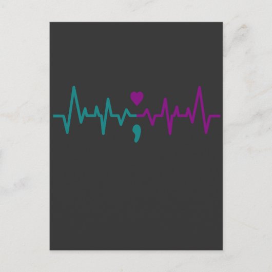 Hart Polsel Zelfmoordpreventie Bewustzijn Mentale Briefkaart (Voorkant)