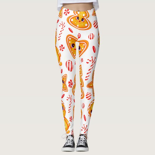 Hart, pop & bal helder grafisch patroon leggings (Voorkant)