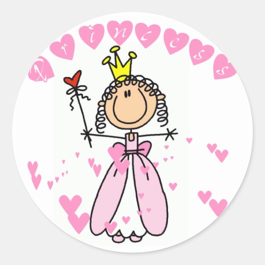 Hart Prinses Tshirts en geschenken Ronde Sticker (Voorkant)