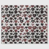 Hart print inpakpapier. cadeaupapier (Vlak)