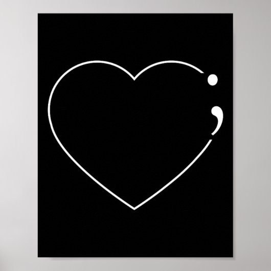 Hart Puntkomma - Mentale Gezondheidsbewustzijn Poster (Voorkant)