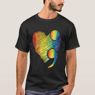 Hart Puntkomma Zelfmoord Mentale Gezondheidsbewust T-shirt