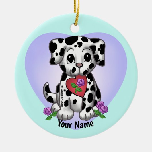 Hart Pups Hond Keramisch Ornament (Voorkant)