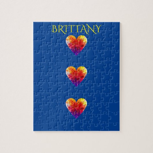Hart puzzel met gepersonaliseerde naam. legpuzzel (Verticaal)
