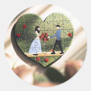 Hart Puzzel Romantische Sticker