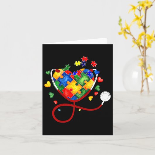 Hart puzzel stethoscoop er RN kan verpleegster aut Kaart (Gele Bloem)