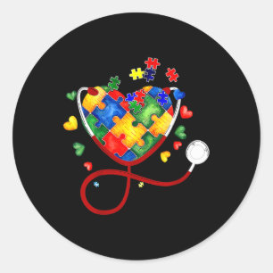Hart puzzel stethoscoop er RN kan verpleegster aut Ronde Sticker