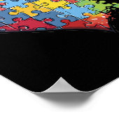 Hart Puzzel Stuk Autisme Bewustzijn Kinder Mannen Poster (Hoek)