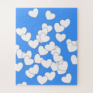 Hart Puzzle Blue en White Legpuzzel