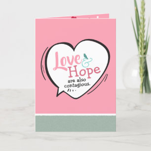 Hart Quote Liefde & Hoop Roze & Blauwgroen Valenti Feestdagen Kaart