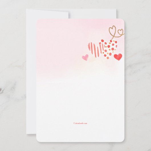 Hart Rand Valentijnsdag Kaart (Achterkant)