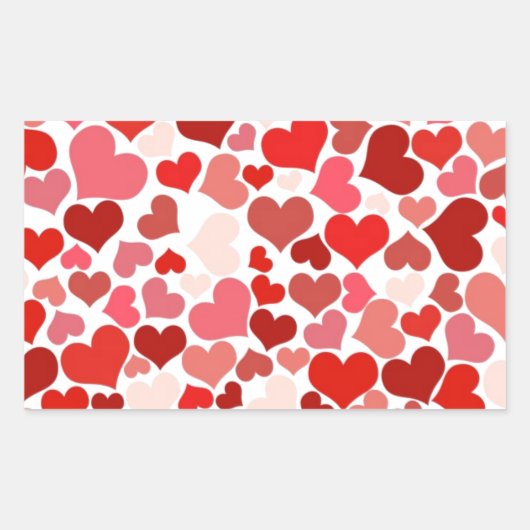 hart rechthoekige sticker (Voorkant)