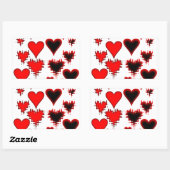 hart rechthoekige sticker (Vel)