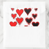 hart rechthoekige sticker (Tas)