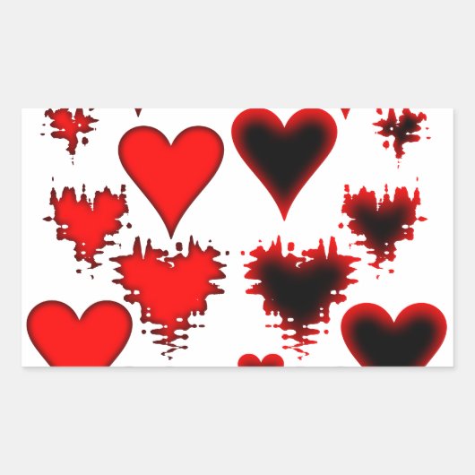 hart rechthoekige sticker (Voorkant)