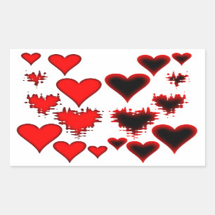 hart rechthoekige sticker