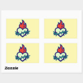 hart rechthoekige sticker (Vel)