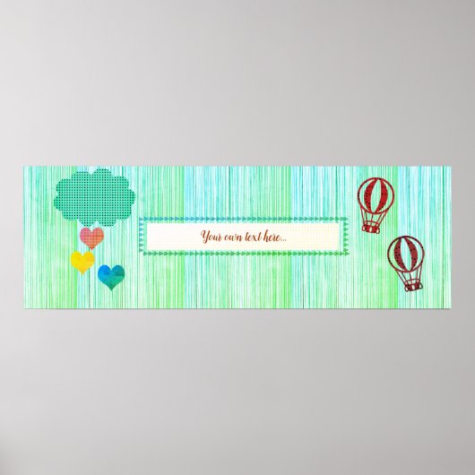 Hart Regen Baby Shower Kinderkamer Poster Banner (Voorkant)