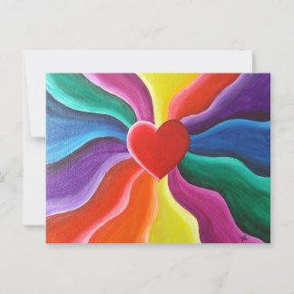 Hart & regenboog Briefkaart