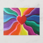 Hart & regenboog Briefkaart (Voorkant)