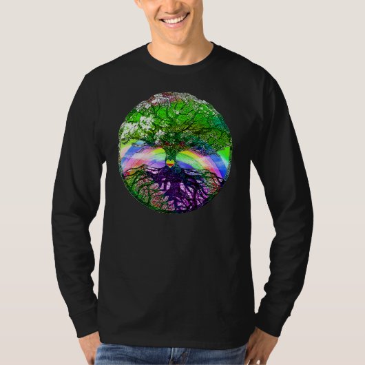 Hart, regenboog en Boom van het Leven T-shirt (Voorkant)