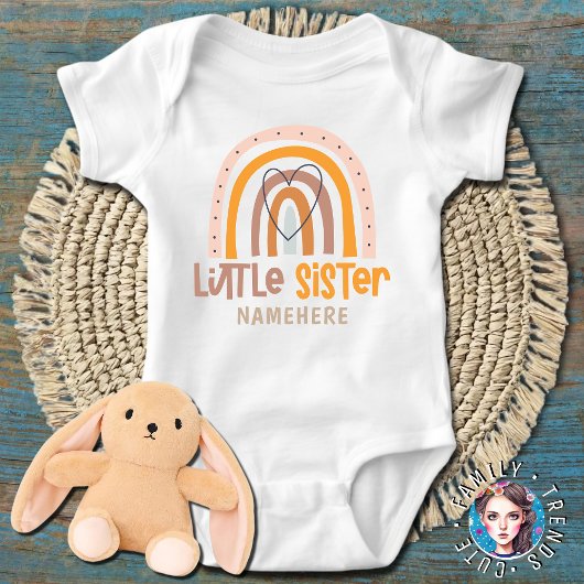 Hart regenboog kleine zus romper