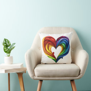 Hart Regenboog kleuren Kussen