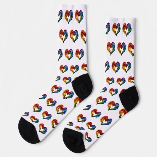 Hart Regenboog kleuren Sokken (Links)