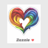 Hart Regenboog kleuren Sticker (Vel)