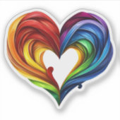 Hart Regenboog kleuren Sticker (Voorkant)