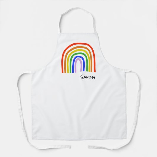 Hart Regenboog NAAM Kleurrijke Kinder Kunst Liefde Schort (Voorkant)