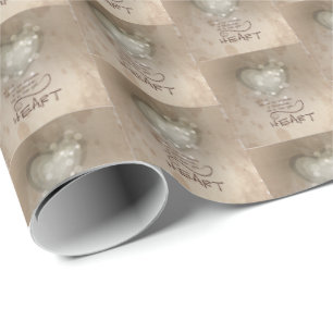Hart Religieuze Aanmoediging, Grunge Cadeaupapier