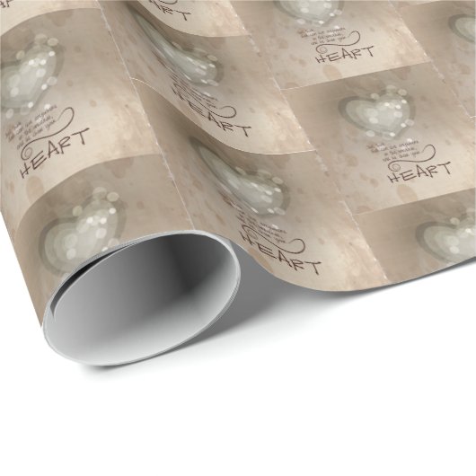 Hart Religieuze Aanmoediging, Grunge Cadeaupapier (Rol Hoek)