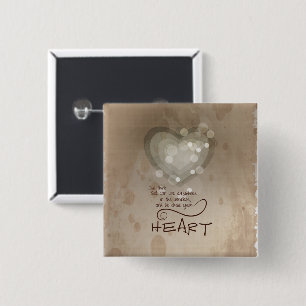 Hart Religieuze Aanmoediging, Grunge Vierkante Button 5,1 Cm