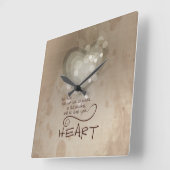 Hart Religieuze Aanmoediging, Grunge Vierkante Klok (Hoek)