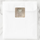 Hart Religieuze Aanmoediging, Grunge Vierkante Sticker (Tas)