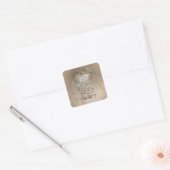 Hart Religieuze Aanmoediging, Grunge Vierkante Sticker (Envelop)