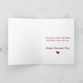 Hart Retro Gestreepte Valentijnsdag Kaart (Binnen)