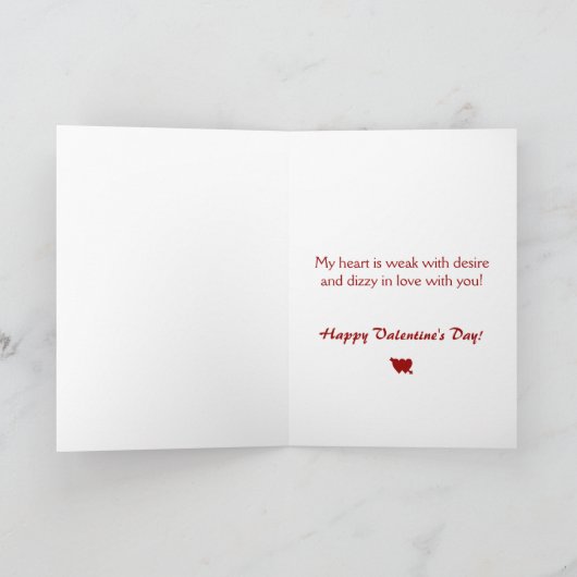 Hart Retro Gestreepte Valentijnsdag Kaart (Binnen)