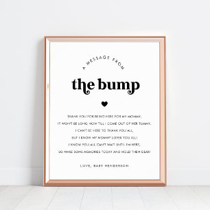 Hart Retro Script Bericht van de Bump 8x10 Sign Poster