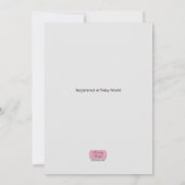 Hart Ribbon Pattern roze & Blue Baby shower Kaart (Achterkant)