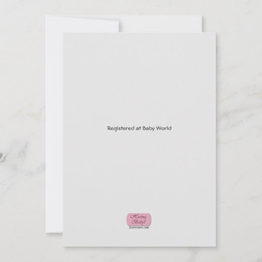 Hart Ribbon Pattern roze & Blue Baby shower Kaart (Achterkant)