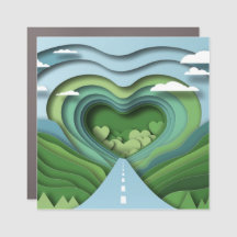 Hart Road Papercut Square auto magneet