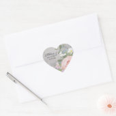 Hart Romantisch BOHO Rustiek Bosrijk Bloemen Pioen Hart Sticker (Envelop)