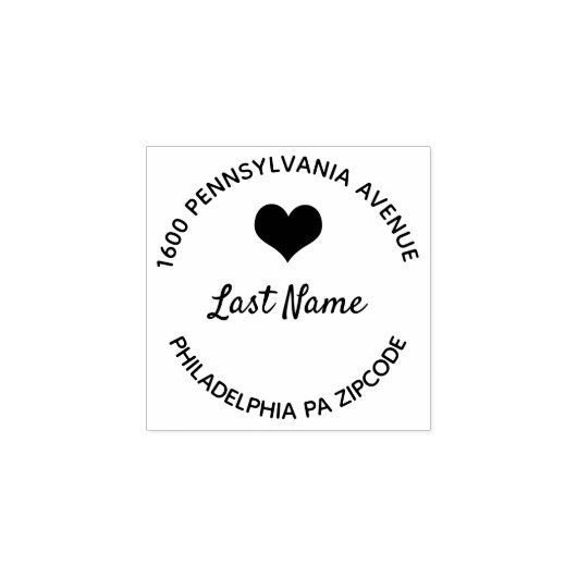 Hart Rond Rubberstempel (Afrduk)