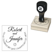 Hart Ronde Bruiloft Retouradres Stempel Custom (Gestempeld)