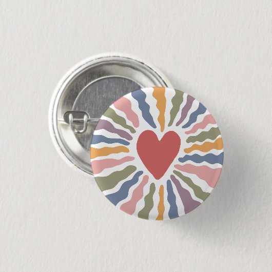 hart ronde button 3,2 cm (Voorkant /achterkant)