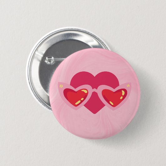 Hart Ronde Button 5,7 Cm (Voorkant /achterkant)