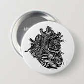 hart ronde button 7,6 cm (Voorkant /achterkant)